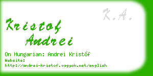 kristof andrei business card